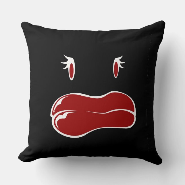 Coussin Visage de monstre femme mignonne  (Recto)