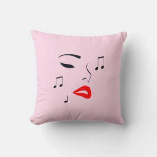 Coussin Visage de musique féminine