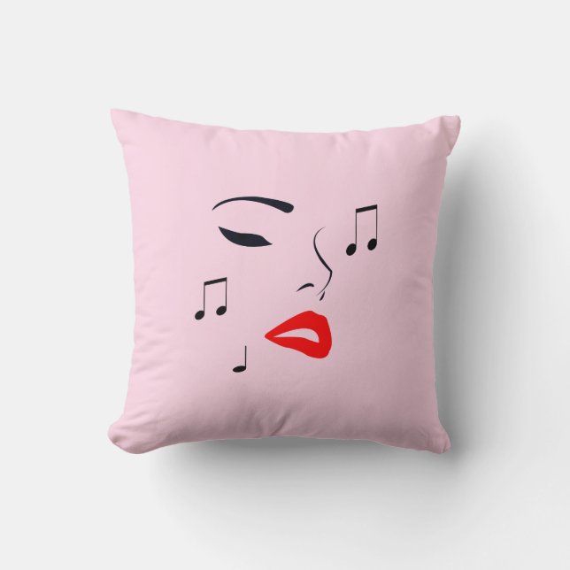 Coussin Visage de musique féminine (Recto)