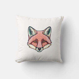 Coussin Visage de renard rose