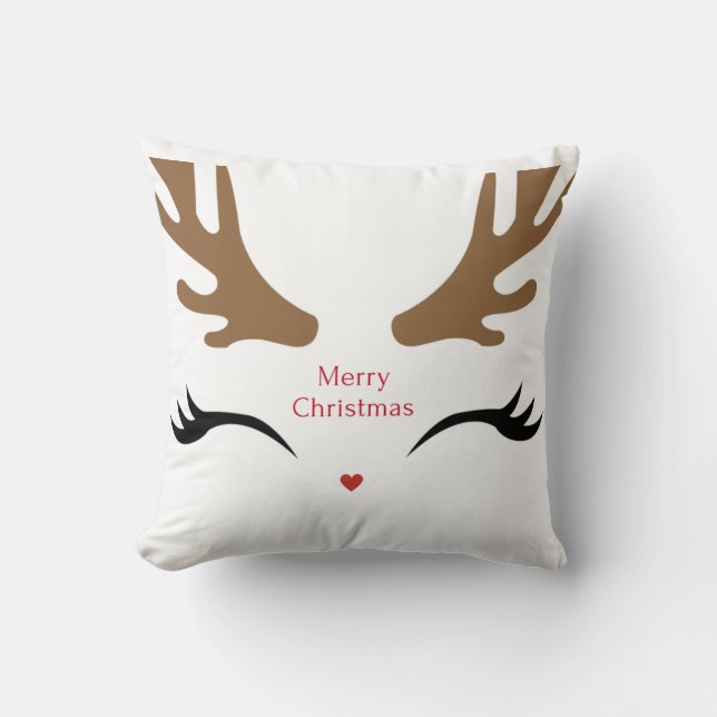 Coussin Visage de rennes moderne et mignon (Recto)