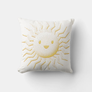Coussin Visage de soleil souriant de dessin animé