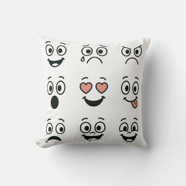 Coussin Visage d'émoji à main artistique (Recto)