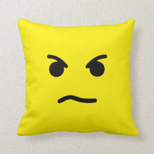 Coussin Visage jaune fâché simple