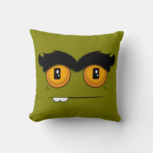 Coussin Visage mignon de monstre d'Unibrow de bande (Recto)