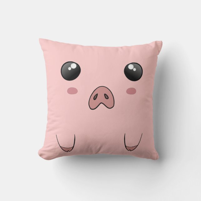 Coussin Visage mignon de porc d'Anime (Recto)