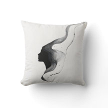 Visage minimaliste de femme Abstraite avec cheveux