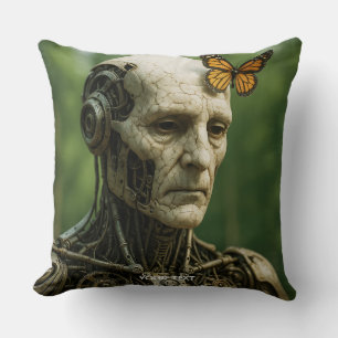 Coussin Visage Papillon Surréalisme Mignon Fantastique