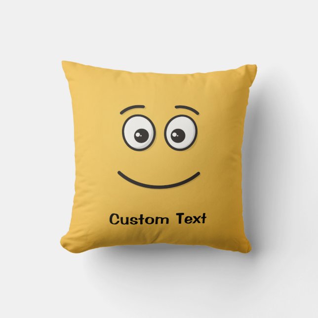 Coussin Visage souriant avec yeux ouverts Lancer l'oreille (Recto)