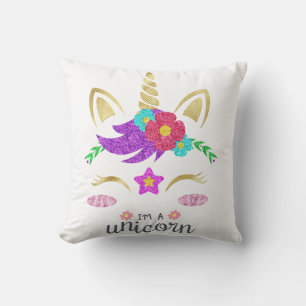 Coussin Visage Unicorne personnalisé avec poney