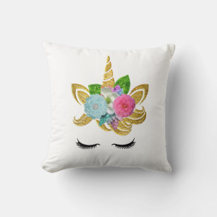 Coussin Visage Unicorne personnalisé avec poney