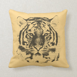 Coussin Visage vintage de tigre