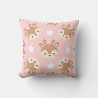 Coussin Visages adorables de cerfs avec étoiles