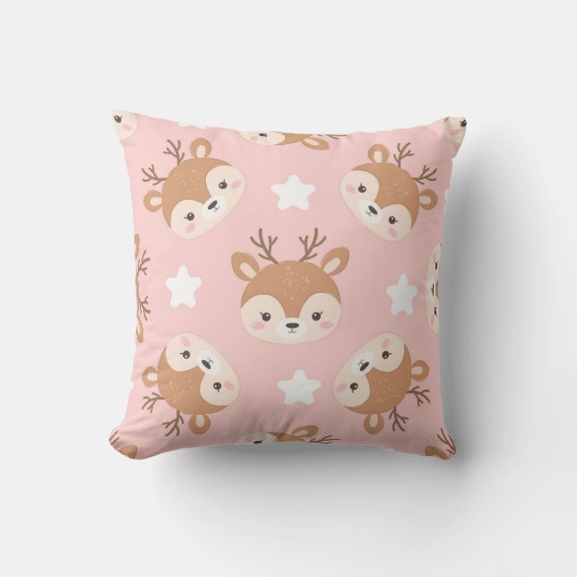 Coussin Visages adorables de cerfs avec étoiles (Recto)