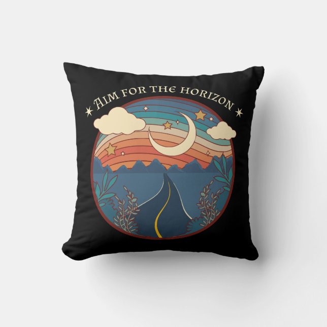 Coussin Viser l'horizon voyage nature roadtrip (Recto)