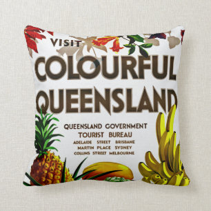 Coussin Visite Queensland coloré