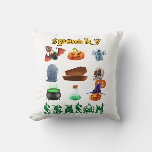 Coussin visuel de la saison effrayante, Joyeux Halloween  (Recto)