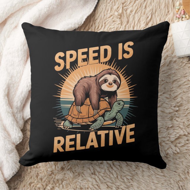 Coussin Vitesse est relative - Fantaisie et tortue (Couverture)