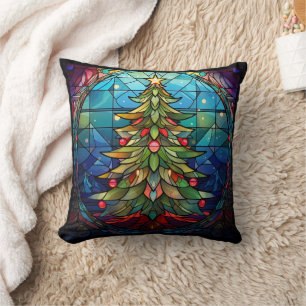 Coussin Vitrail de l'arbre de Noël