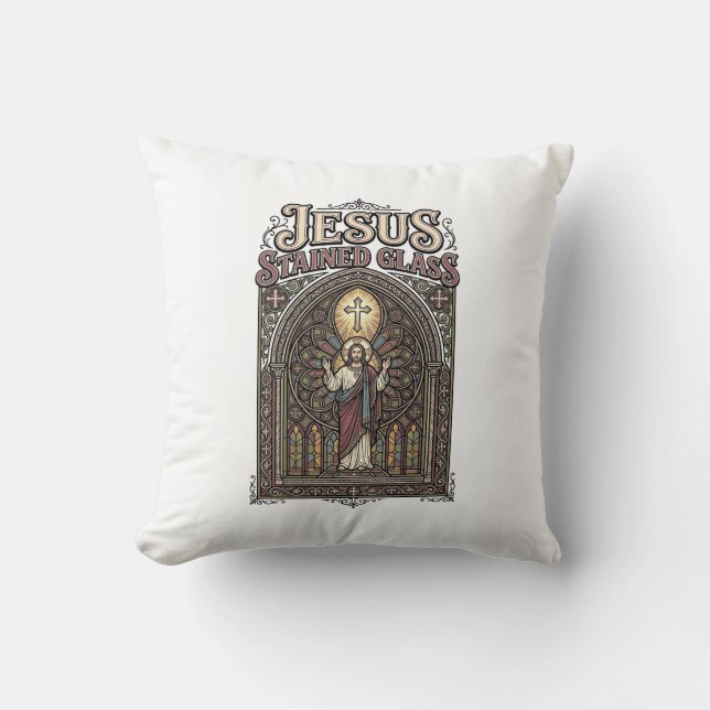 Coussin Vitraux de Jésus Cathédrale de vitraux de Jésus  (Recto)