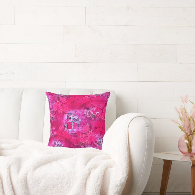 Coussin Viva Magenta 2023 fille à la fenêtre (Canapé)