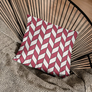 Coussin Viva Magenta Herringbone Chevron géométrique moder