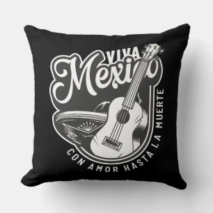 Coussin Viva Mexico Party avec ma guitare
