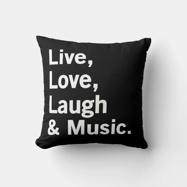 Coussin Vivant, amour, rire et musique (Recto)