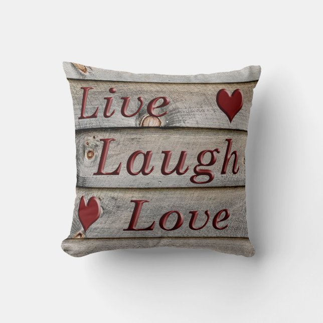 Coussin Vivent l'amour de rire du côté d'une grange (Recto)
