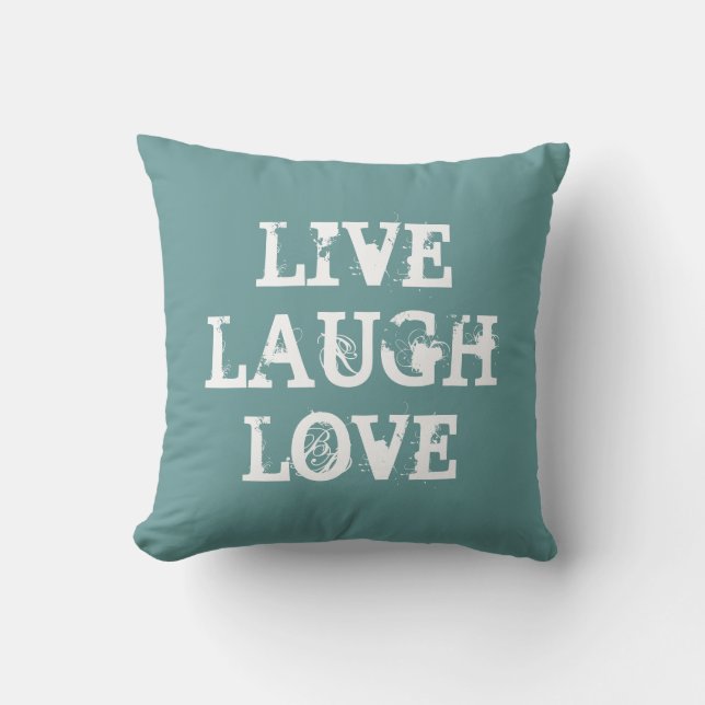 Coussin Vivent le carreau d'amour de rire avec le coeur | (Recto)