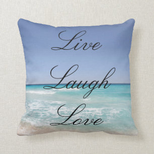 Coussin Vivent le carreau d'océan de plage d'amour de rir