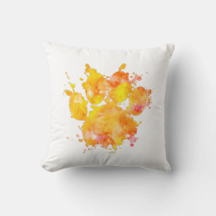 Coussin Vivid Aquarelle Splash Chien Empreinte de patte