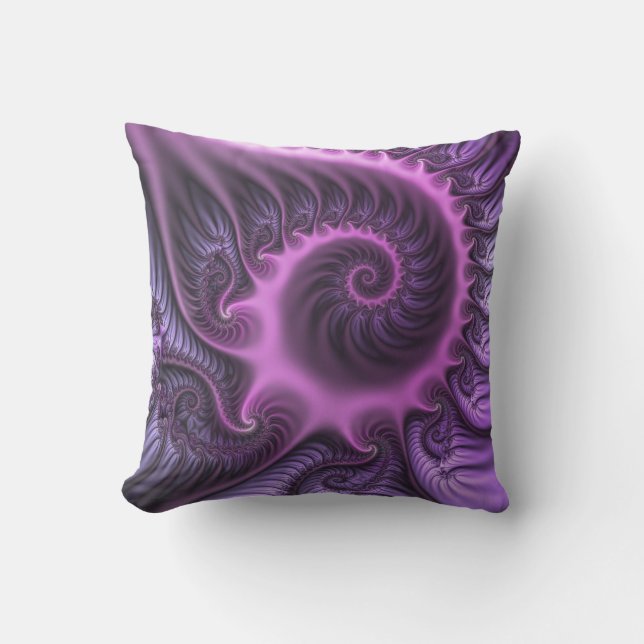 Coussin Vivid Cool Abstrait rose violet Fractal Art Spiral (Recto)