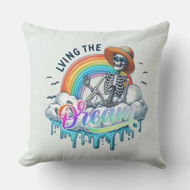 Coussin Vivre le rêve - Squelette (Recto)