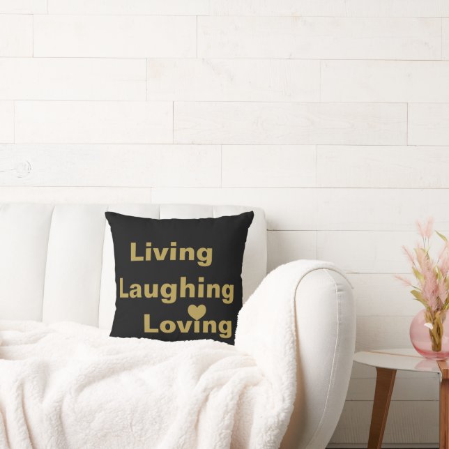 Coussin Vivre, rire, aimer (Canapé)