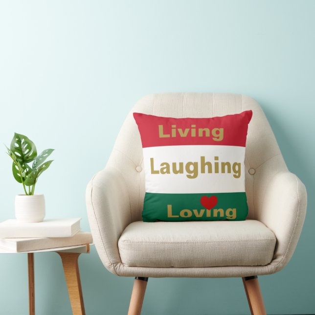 Coussin Vivre, Rire, Aimer L'Oreiller (Chaise)