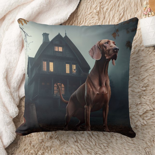 Coussin Vizsla Halloween Effrayant (Couverture)