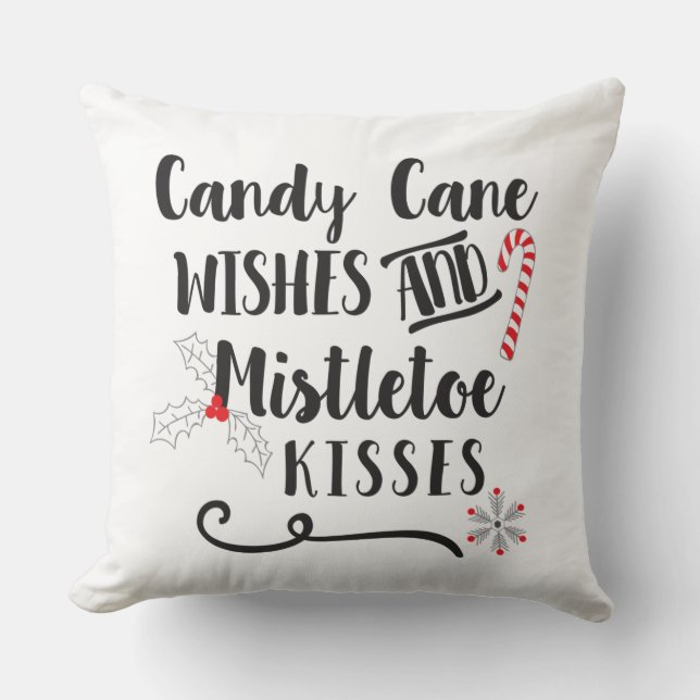 Coussin vœux de canne en sucre et baisers de gui (Recto)