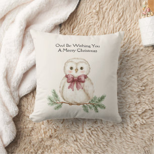 Coussin Vœux de Noël de la chouette