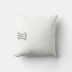 Coussin Vœux de Noël pour un hiver chaleureux Branches de