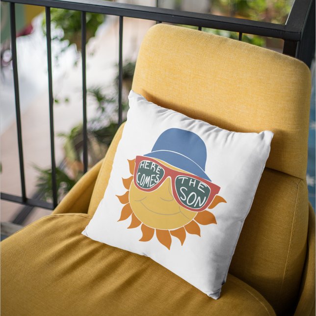 Coussin Voici le Fils Plaid Baby Boy Shower (Créateur téléchargé)