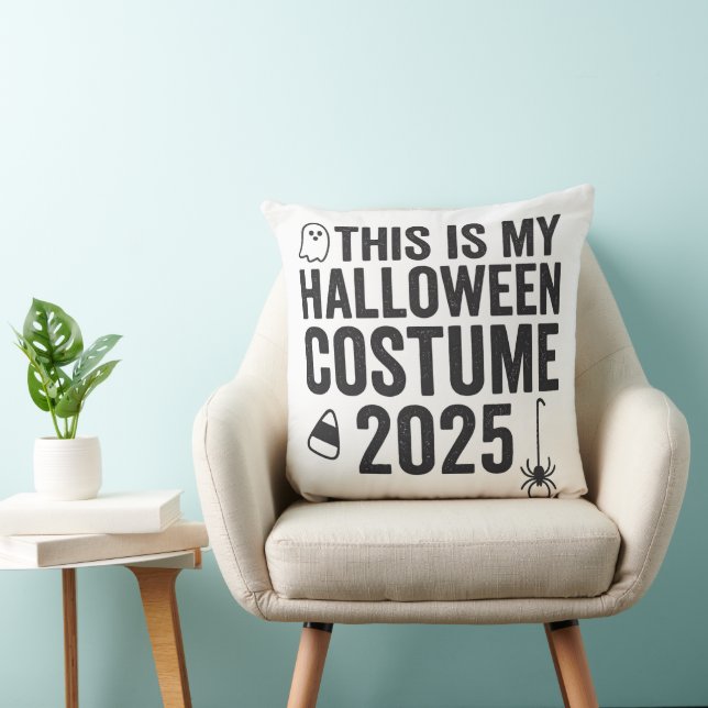 Coussin Voici Mon Costume D'Halloween 2025 (Chaise)