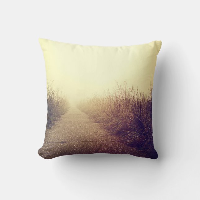 Coussin Voie de promenade du lever du soleil de 16 po x 16 (Recto)