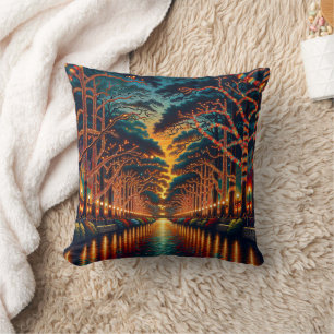 Coussin "Voie navigable lumineuse : promenade fluviale"
