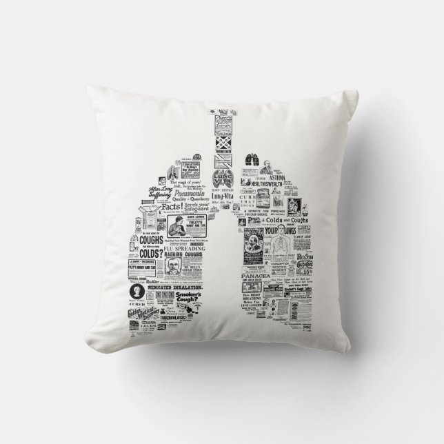 Coussin Voies respiratoires vintages - don pulmonologue (Recto)
