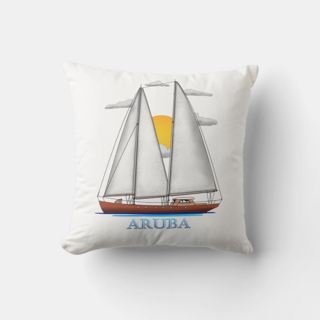 Coussin Voile nautique Côtière d'Aruba (Recto)