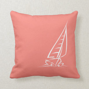 Coussin Voile rose corail