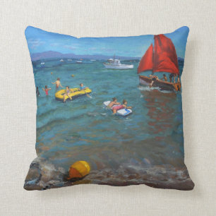 Coussin Voiles jaunes Abersoch 2012 de balise et de rouge