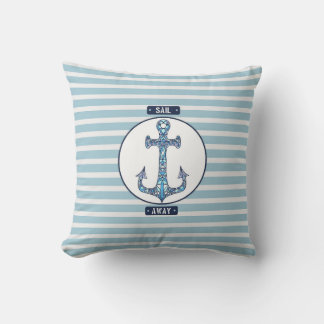 Coussin Voilier Away Ancre Nautique - Bleu Côtier