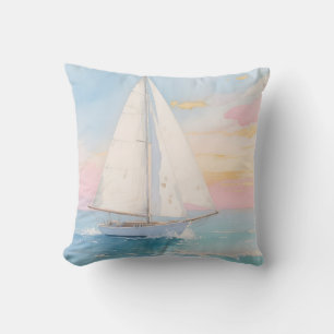 Coussin Voilier Blanc Lueur de l'Océan